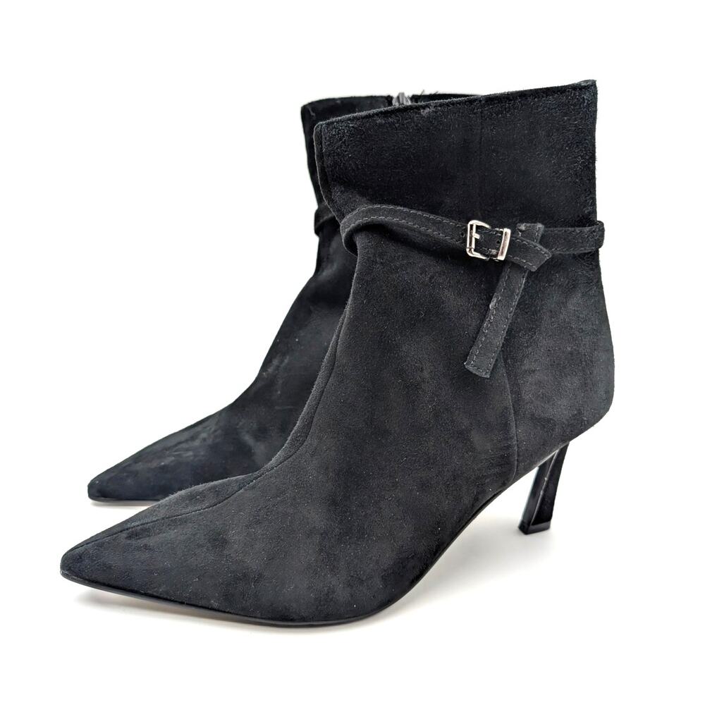 Steve Madden Layan Pointed Toe Heel Bootie Women's Black Size US7.5M EU38.5